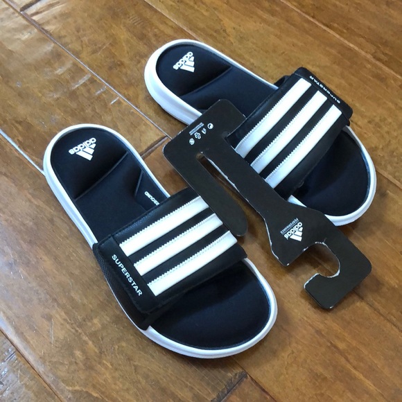 adidas men's slides black